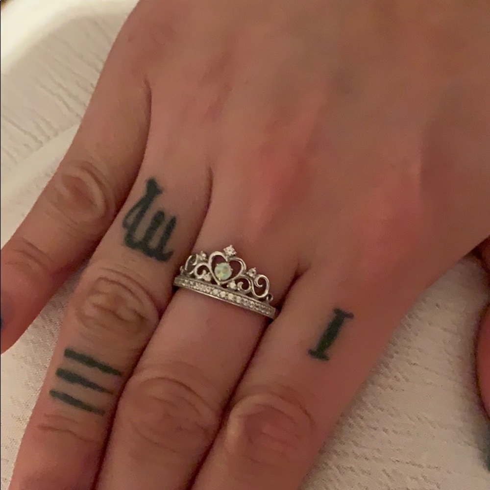 Silver Crown Ring w/ Opal